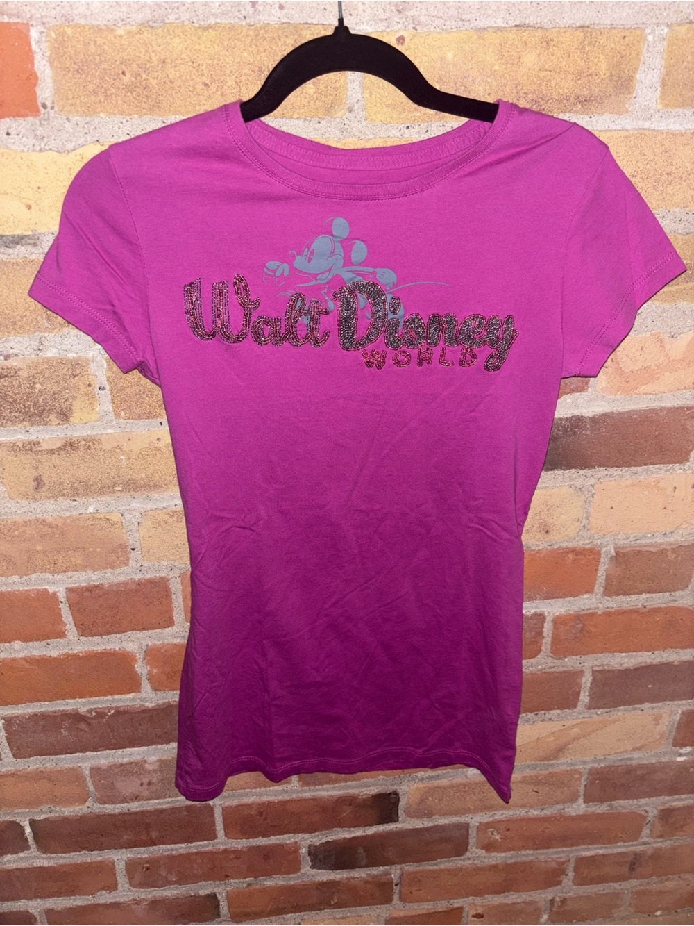 Disney World Women's Pink Beaded Graphic Tee